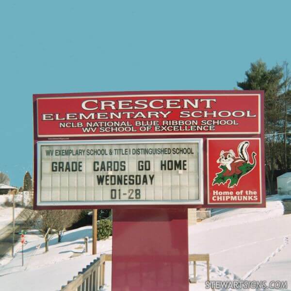School Sign for Crescent Elementary School