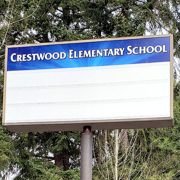 School Sign for Crestwood Elementary School