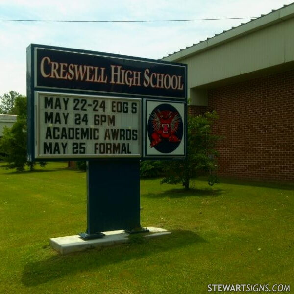 School Sign for Creswell High School