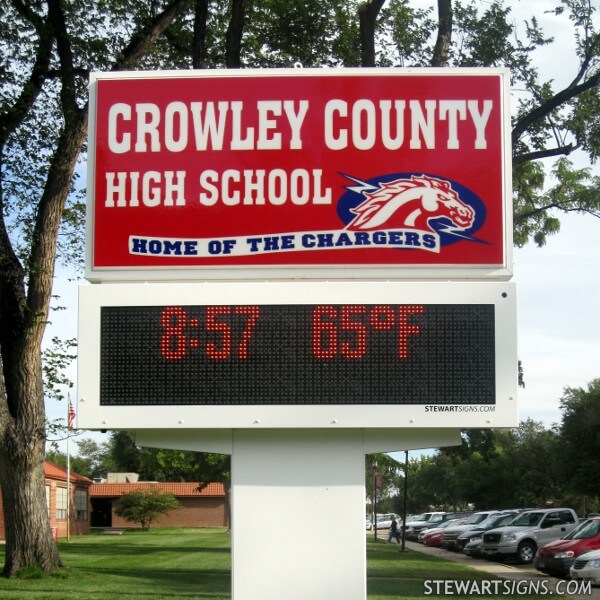 School Sign for Crowley County High School