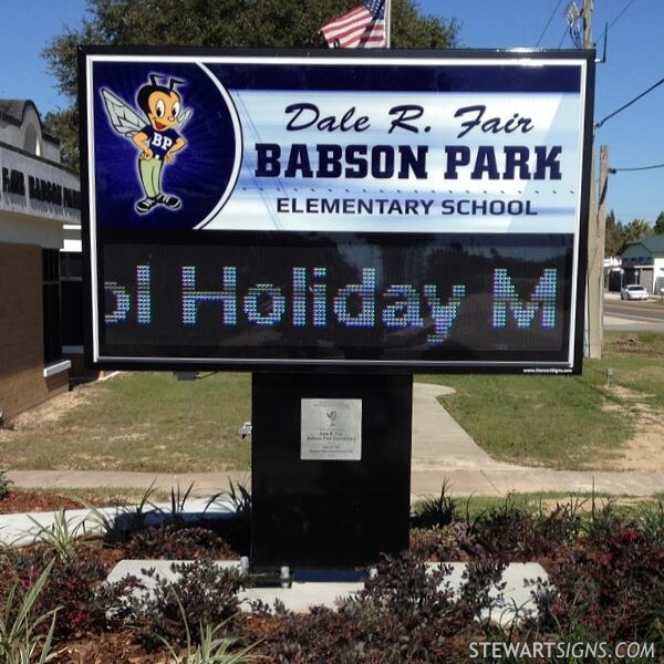 School Sign for Dale R. Fair Babson Park Elementary School