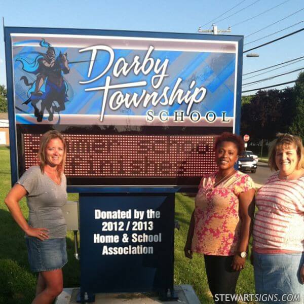 School Sign for Darby Township School