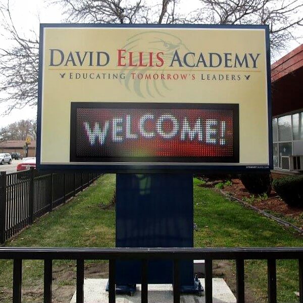 School Sign for David Ellis Academy Detroit