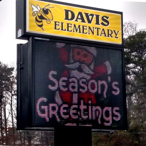 School Sign for Davis Elementary School