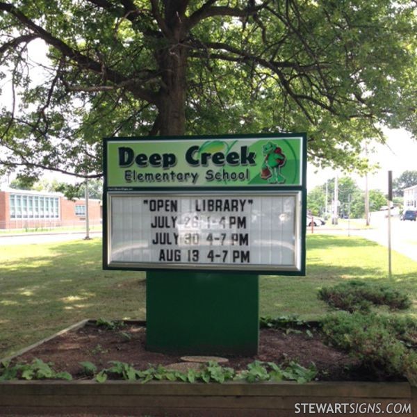 School Sign for Deep Creek Elementary