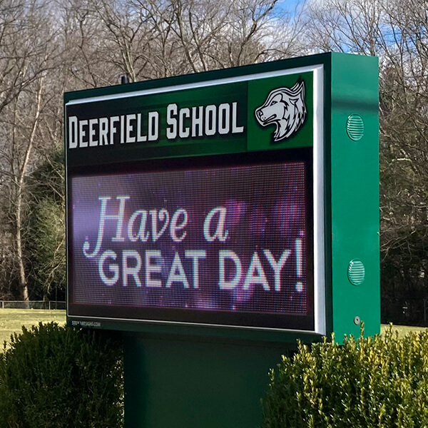 School Sign for Deerfield School