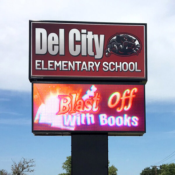 School Sign for Del City Elementary School