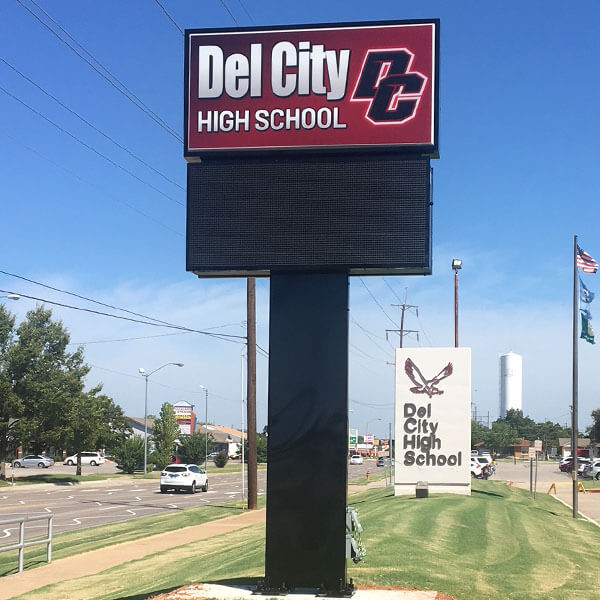 School Sign for Del City High School