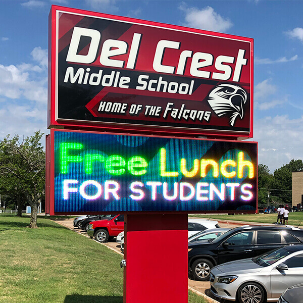 School Sign for Del Crest Middle School