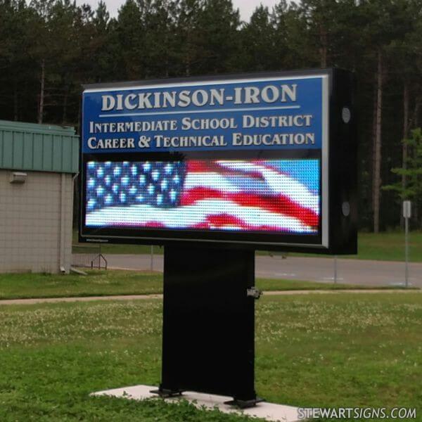 School Sign for Dickinson - Iron Intermediate School District