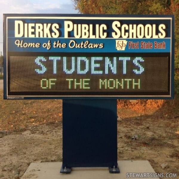 School Sign for Dierks High School