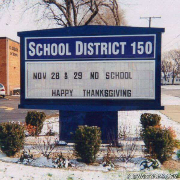 School Sign for School District 150