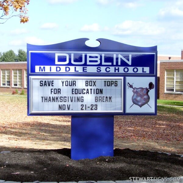 School Sign for Dublin Middle School
