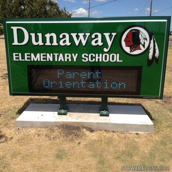 School Sign for Dunaway Elementary School