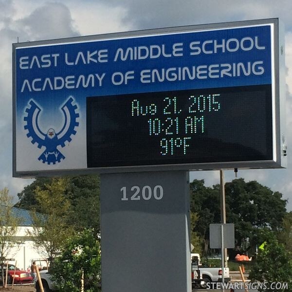 School Sign for East Lake Middle School Academy of Engineering