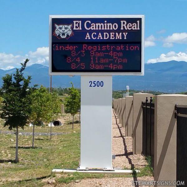 School Sign for El Camino Real Academy