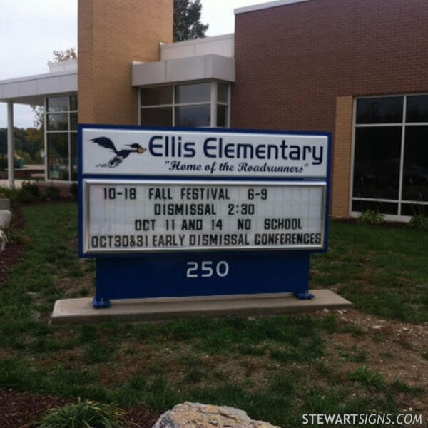 School Sign for Ellis Elementary School