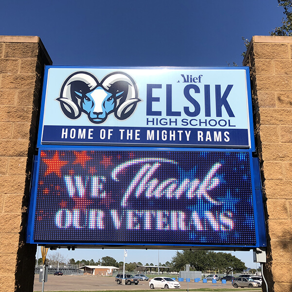 School Sign for Elsik High School