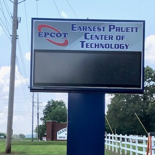 School Sign for Earnest Pruett Center of Tech