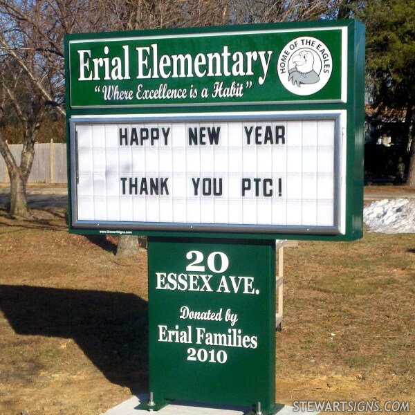 School Sign for Erial Elementary School