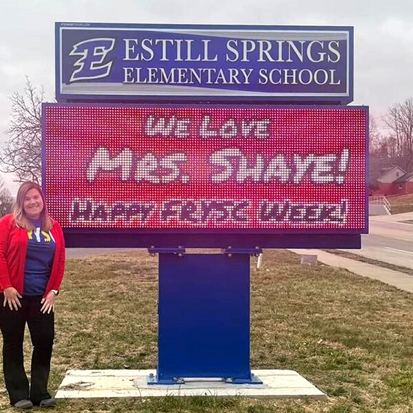 School Sign for Estill Springs Elementary School