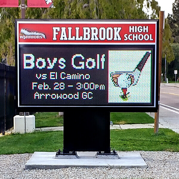 School Sign for Fallbrook Union High School