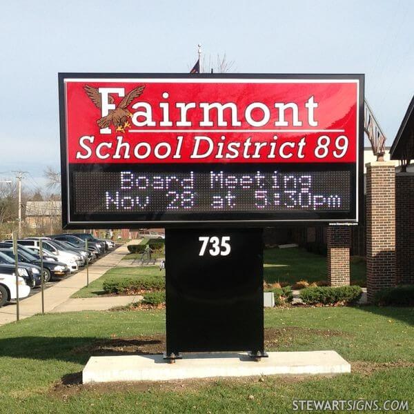 School Sign for Fairmont School District 89