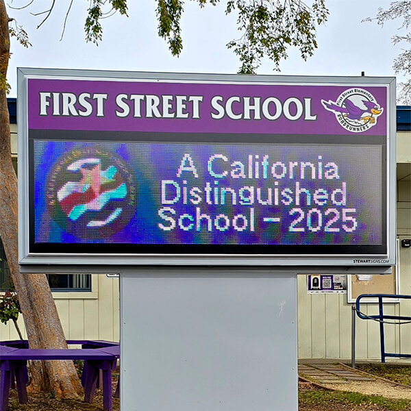 School Sign for First Street School