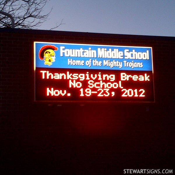 School Sign for Fountain Middle School