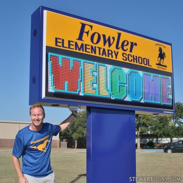 School Sign for Fowler Elementary School