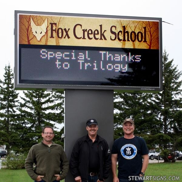 School Sign for Fox Creek School