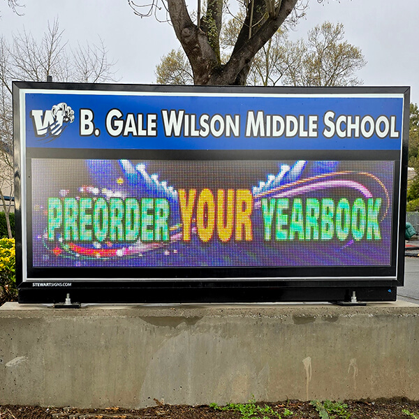 School Sign for B. Gale Wilson School