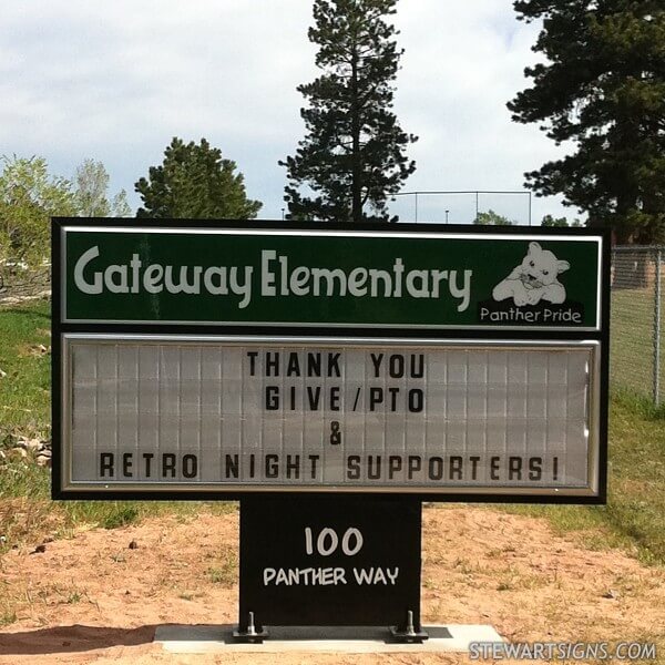 School Sign for Gateway Elementary School