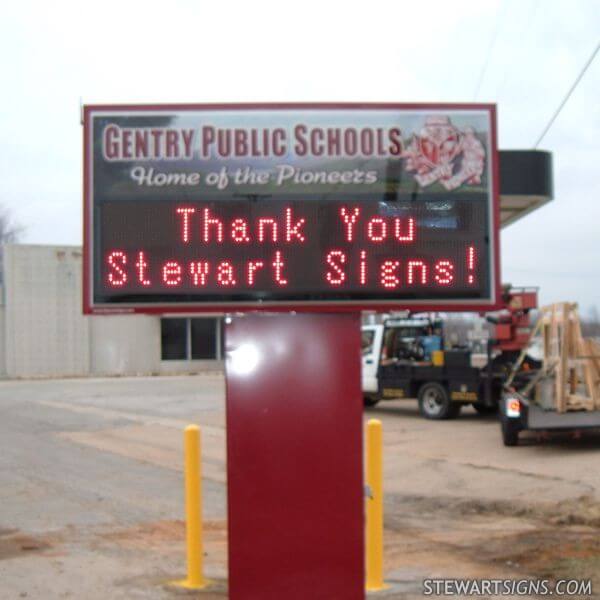 School Sign for Gentry School District 19