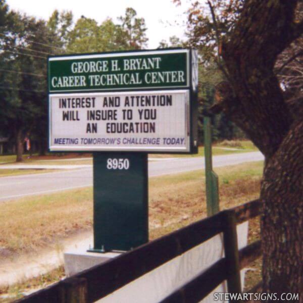 School Sign for George H. Bryant Career Technical Center