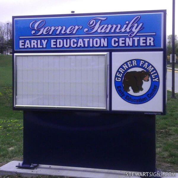 School Sign for Gerner Family Early Education Center