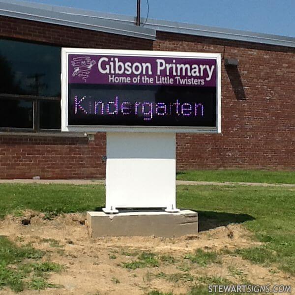 School Sign for Gibson Primary School