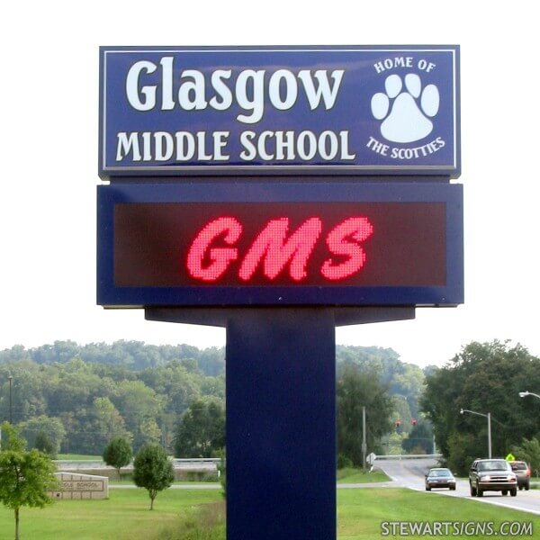 School Sign for Glasgow Middle School
