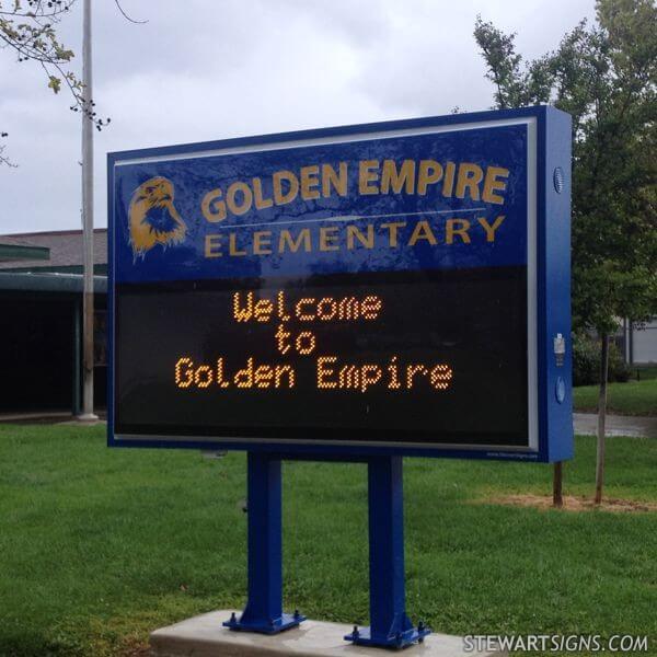 School Sign for Golden Empire Elementary School