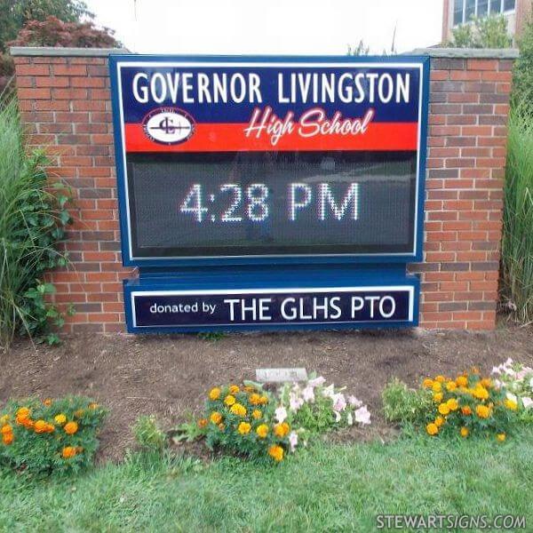 School Sign for Governor Livingston High School