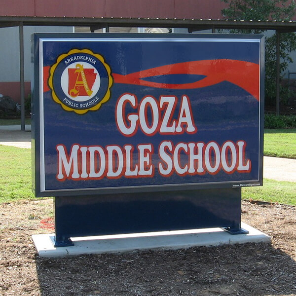 School Sign for Goza Middle School
