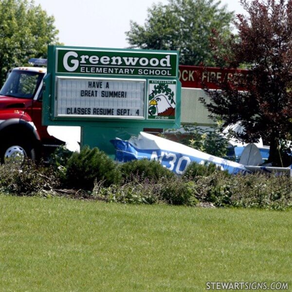 School Sign for Greenwood Elementary School