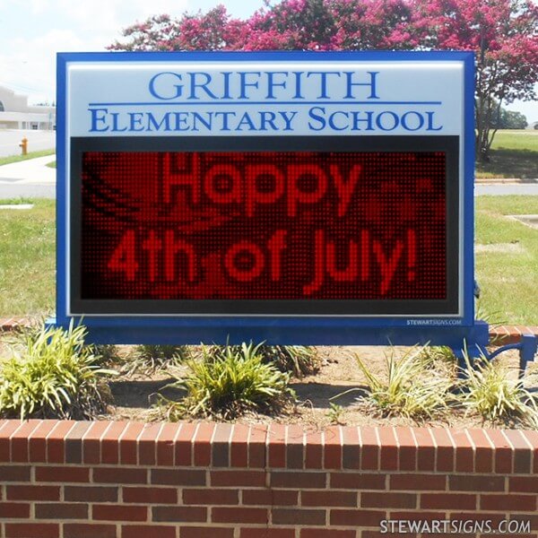 School Sign for Griffith Elementary School