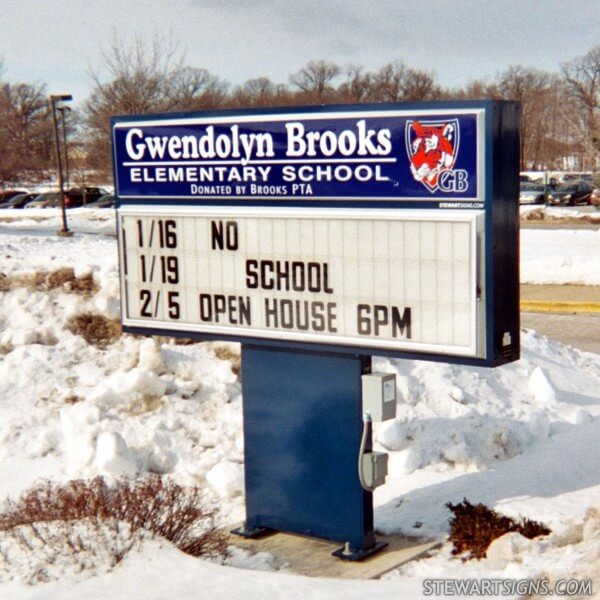 School Sign for Gwendolyn Brooks Elementary School