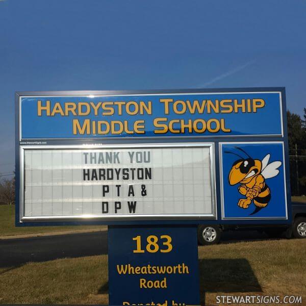 School Sign for Hardyston Township Middle School