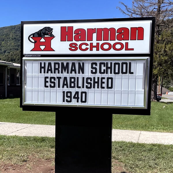 School Sign for Harman School