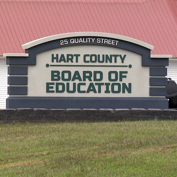 School Sign for Hart County Schools Board of Education