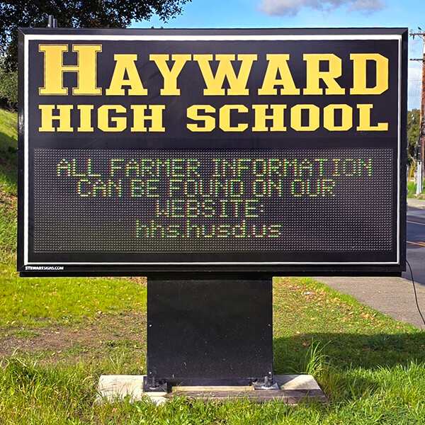School Sign for Hayward High School