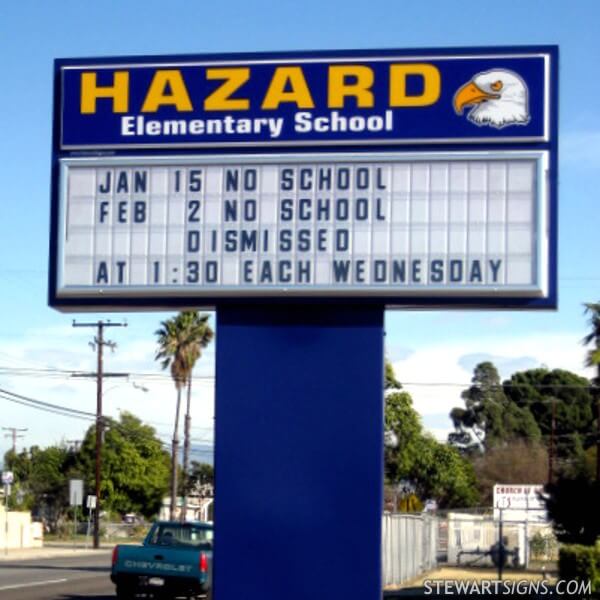 School Sign for Hazard Elementary School