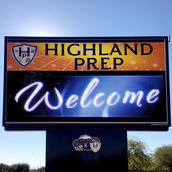 School Sign for Highland Prep